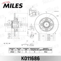 K011686 MILES Гальмівний диск