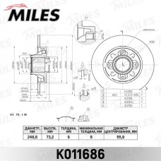K011686 MILES Гальмівний диск