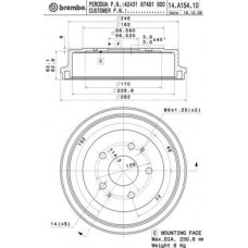 14.A154.10 BREMBO Гальмівний барабан
