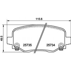 8DB 355 024-701 HELLA Комплект гальмівних колодок дисковий гальм
