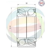70-080040 MULTIPARTS Комплект підшипника ступиці колеса