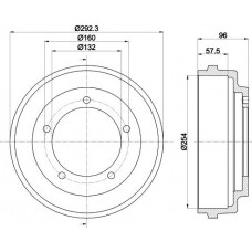 8DT 355 300-201 HELLA PAGID Гальмівний барабан