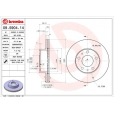 09.5904.14 BREMBO Гальмівний диск
