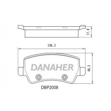DBP2008 DANAHER Комплект гальмівних колодок дисковий гальм