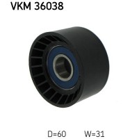 VKM 36038 SKF Паразитный / ведущий ролик, Поліклиновий ремінь