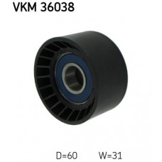 VKM 36038 SKF Паразитный / ведущий ролик, Поліклиновий ремінь