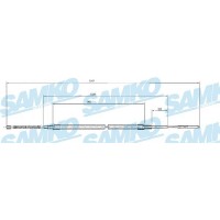 C0964B SAMKO Тросик, cтояночный тормоз