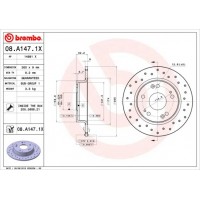 08.A147.1X BREMBO Гальмівний диск