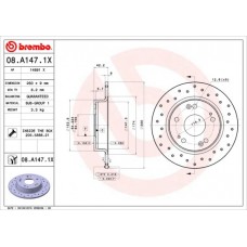 08.A147.1X BREMBO Гальмівний диск