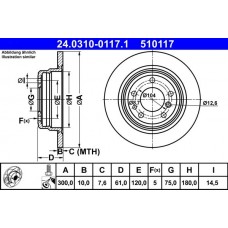 24.0310-0117.1 ATE Гальмівний диск