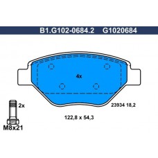 B1.G102-0684.2 GALFER Комплект гальмівних колодок дисковий гальм