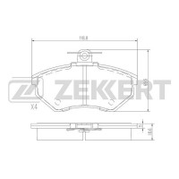 BS-1098 ZEKKERT Комплект гальмівних колодок дисковий гальм