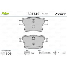 301740 VALEO Комплект гальмівних колодок дисковий гальм