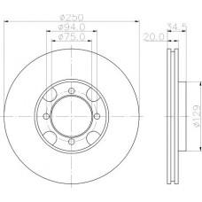 MDC580 MINTEX Гальмівний диск