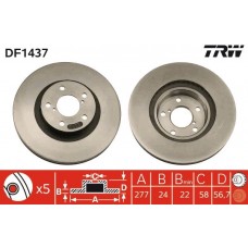 DF1437 TRW Гальмівний диск