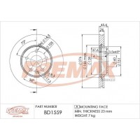 BD-1559 FREMAX Гальмівний диск