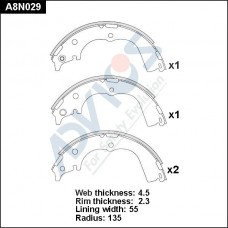 A8N029 ADVICS Комплект гальмівних колодок