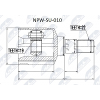 NPW-SU-010 NTY Шарнирный комплект, Привідний вал