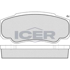141524 ICER Комплект гальмівних колодок дисковий гальм