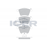 181605 ICER КомплеК т гальмівних колодок, дискове гальмо