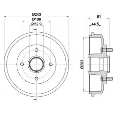 8DT 355 300-261 HELLA PAGID Гальмівний барабан