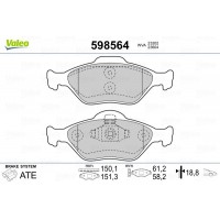 598564 VALEO Комплект гальмівних колодок дисковий гальм