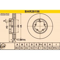 BAR28156 BARUM Гальмівний диск