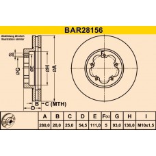 BAR28156 BARUM Гальмівний диск