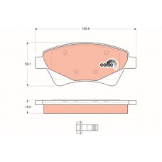 GDB1597 TRW Комплект гальмівних колодок дисковий гальм