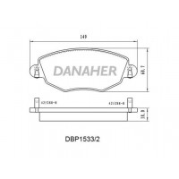 DBP1533/2 DANAHER Комплект гальмівних колодок дисковий гальм