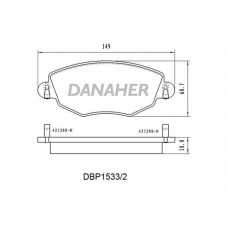 DBP1533/2 DANAHER Комплект гальмівних колодок дисковий гальм