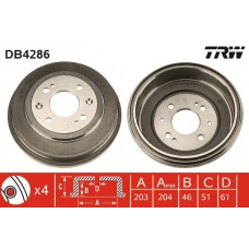 DB4286 TRW Гальмівний барабан