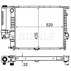 CR 280 000S MAHLE Радіатор охолодження двигуна