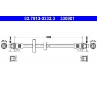 83.7813-0332.3 ATE Гальмівний шланг