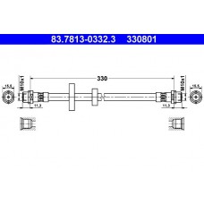 83.7813-0332.3 ATE Гальмівний шланг