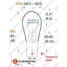 1616431380 EUROREPAR Лампа розжарювання, Фара заднього ходу