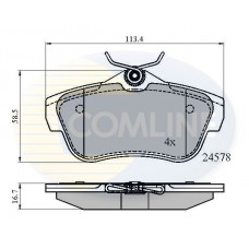 CBP01622 COMLINE Комплект гальмівних колодок дисковий гальм