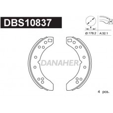 DBS10837 DANAHER Комплект гальмівних колодок