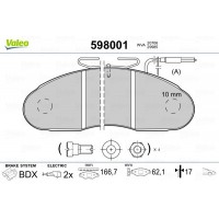 598001 VALEO Комплект гальмівних колодок дисковий гальм