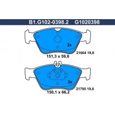 B1.G102-0398.2 GALFER Комплект гальмівних колодок дисковий гальм
