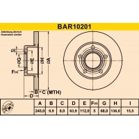 BAR10201 BARUM Гальмівний диск