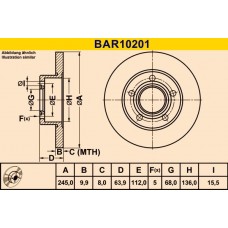 BAR10201 BARUM Гальмівний диск