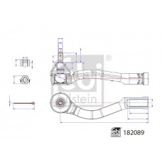 182089 FEBI BILSTEIN Наконечник поперечної кермової тяги