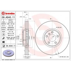 09.A542.11 BREMBO Гальмівний диск