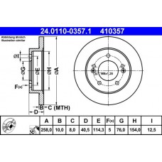 24.0110-0357.1 ATE Гальмівний диск