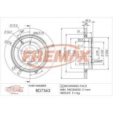 BD-7363 FREMAX Гальмівний диск