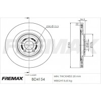 BD-4154 FREMAX Гальмівний диск