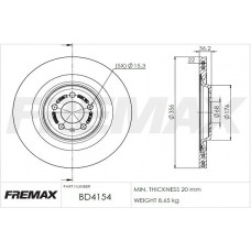 BD-4154 FREMAX Гальмівний диск