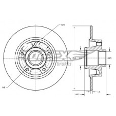 TX 71-141 TOMEX Brakes Гальмівний диск