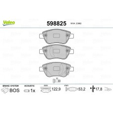 598825 VALEO Комплект гальмівних колодок дисковий гальм